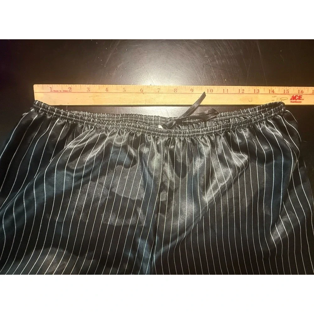 Vtg Victoria's Secret Gold Label Purple Satin Top S Macys Pinstripe Pants M Set